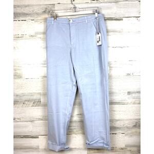 Ecru Womens 12 Gray Mitchell Chino Pants Cotton Spandex Preppy Classic NEW